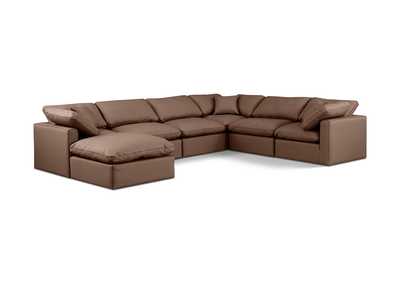 Image for Indulge Brown Faux Leather Modular Sectional