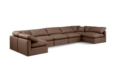 Image for Indulge Brown Faux Leather Modular Sectional