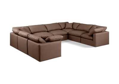 Image for Indulge Brown Faux Leather Modular Sectional