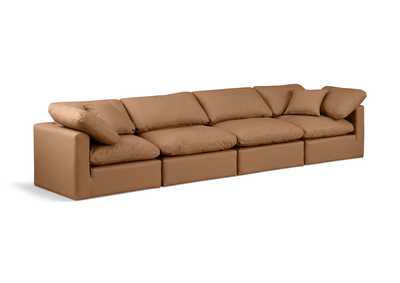 Image for Indulge Cognac Faux Leather Modular Sofa