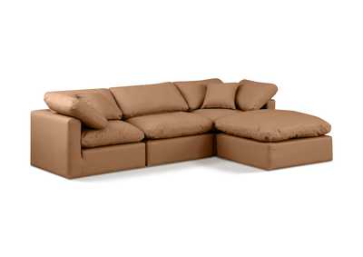 Image for Indulge Cognac Faux Leather Modular Sectional