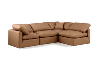 Image for Indulge Cognac Faux Leather Modular Sectional