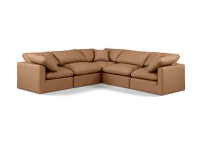 Image for Indulge Cognac Faux Leather Modular Sectional