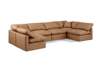 Image for Indulge Cognac Faux Leather Modular Sectional