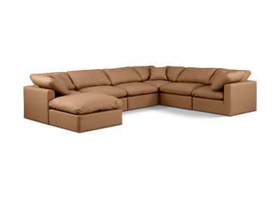 Image for Indulge Cognac Faux Leather Modular Sectional