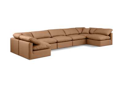 Image for Indulge Cognac Faux Leather Modular Sectional