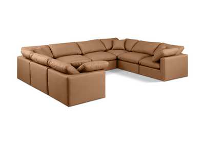 Image for Indulge Cognac Faux Leather Modular Sectional