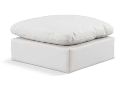 Image for Indulge Cream Faux Leather Ottoman