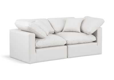 Image for Indulge Cream Faux Leather Modular Sofa