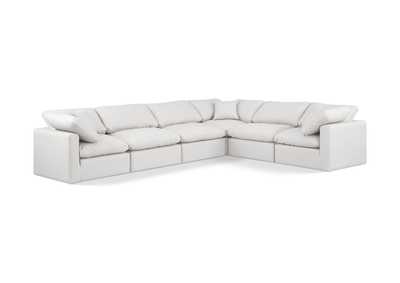 Image for Indulge Cream Faux Leather Modular Sectional