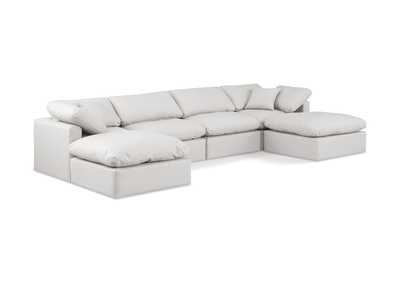 Image for Indulge Cream Faux Leather Modular Sectional