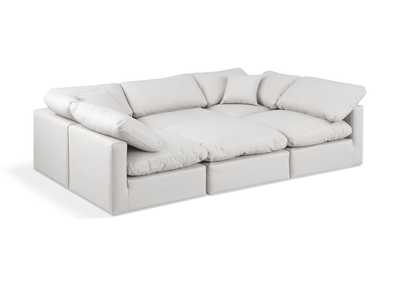 Image for Indulge Cream Faux Leather Modular Sectional