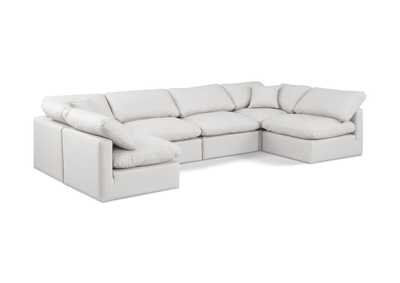 Image for Indulge Cream Faux Leather Modular Sectional