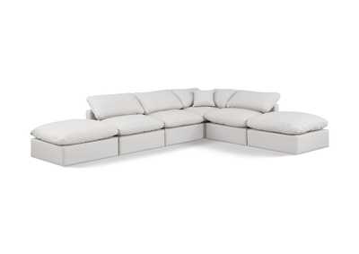 Image for Indulge Cream Faux Leather Modular Sectional