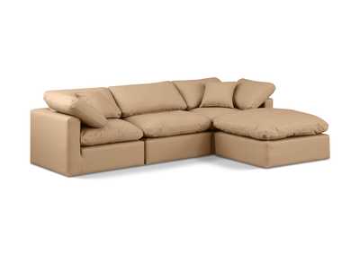 Image for Indulge Tan Faux Leather Modular Sectional