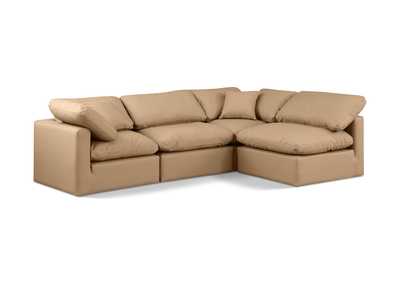 Image for Indulge Tan Faux Leather Modular Sectional