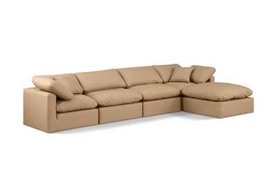 Image for Indulge Tan Faux Leather Modular Sectional