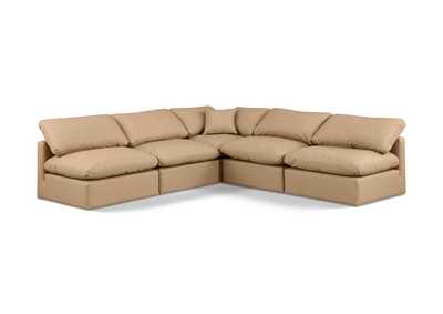 Image for Indulge Tan Faux Leather Modular Sectional