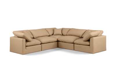 Image for Indulge Tan Faux Leather Modular Sectional