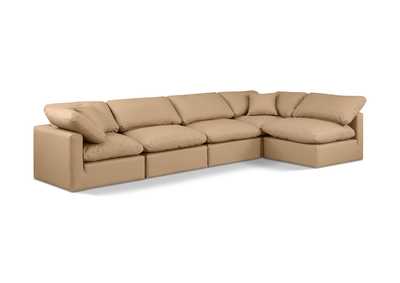 Image for Indulge Tan Faux Leather Modular Sectional