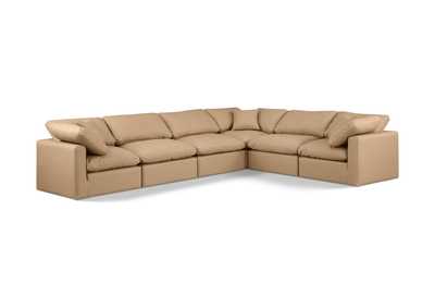 Image for Indulge Tan Faux Leather Modular Sectional