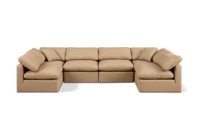 Image for Indulge Tan Faux Leather Modular Sectional