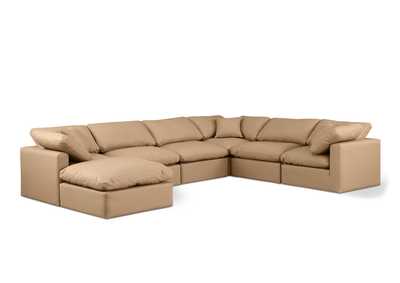 Image for Indulge Tan Faux Leather Modular Sectional