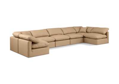 Image for Indulge Tan Faux Leather Modular Sectional