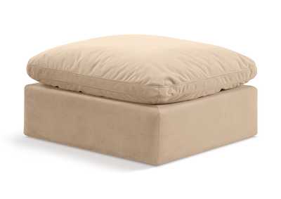 Image for Indulge Beige Velvet Ottoman