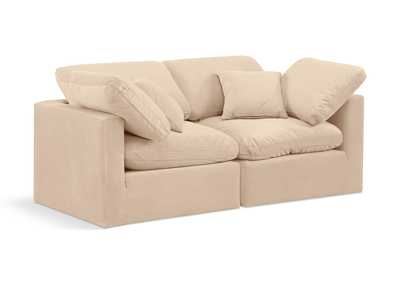Image for Indulge Beige Velvet Modular Sofa
