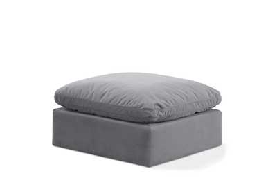 Image for Indulge Grey Velvet Ottoman