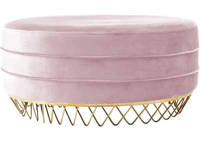 Image for Revolve Pink Velvet Ottoman/Coffee Table
