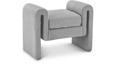 Stylus Grey Boucle Fabric Bench