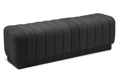 Image for Heathrow Black Boucle Fabric Ottoman - Bench