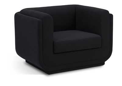 Image for Kimora Black Linen Textured Fabric Chair
