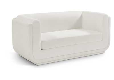 Image for Kimora Cream Linen Textured Fabric Loveseat