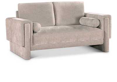 Image for Madeline Beige Chenille Fabric Loveseat