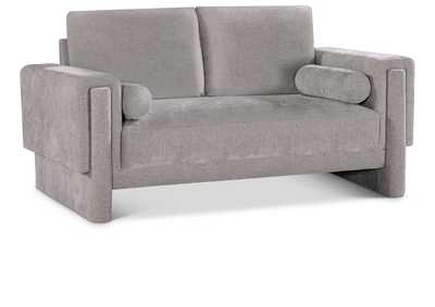 Image for Madeline Grey Chenille Fabric Loveseat