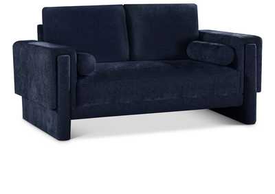 Image for Madeline Navy Chenille Fabric Loveseat