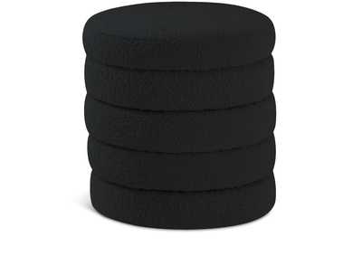 Image for Aphia Black Boucle Fabric Ottoman - Stool