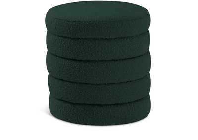 Aphia Green Boucle Fabric Ottoman - Stool