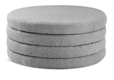 Aphia Grey Boucle Fabric Ottoman - Coffee Table