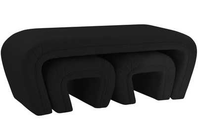 Image for Odelia Black Boucle Fabric Bench