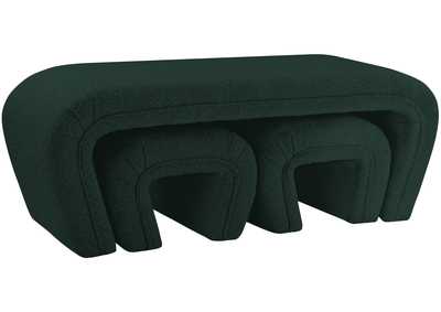 Odelia Green Boucle Fabric Bench