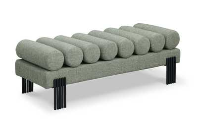 Image for Akeela Green Linen Textured Fabric Bench