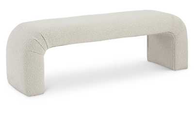 Image for Niagara Cream Boucle Fabric Bench