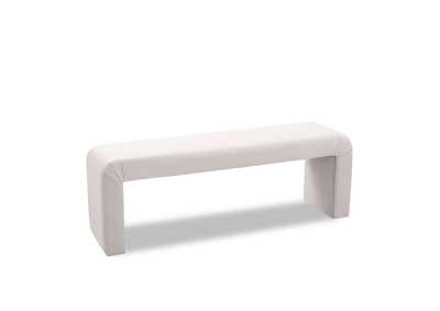 Minimalist Cream Velvet Bench