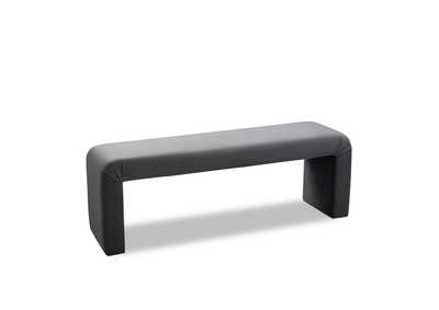 Image for Minimalist Grey Velvet Bench