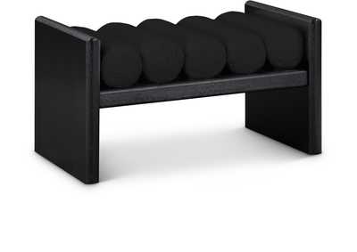 Image for Waverly Black Boucle Fabric Bench