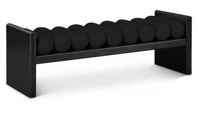 Waverly Black Boucle Fabric Bench